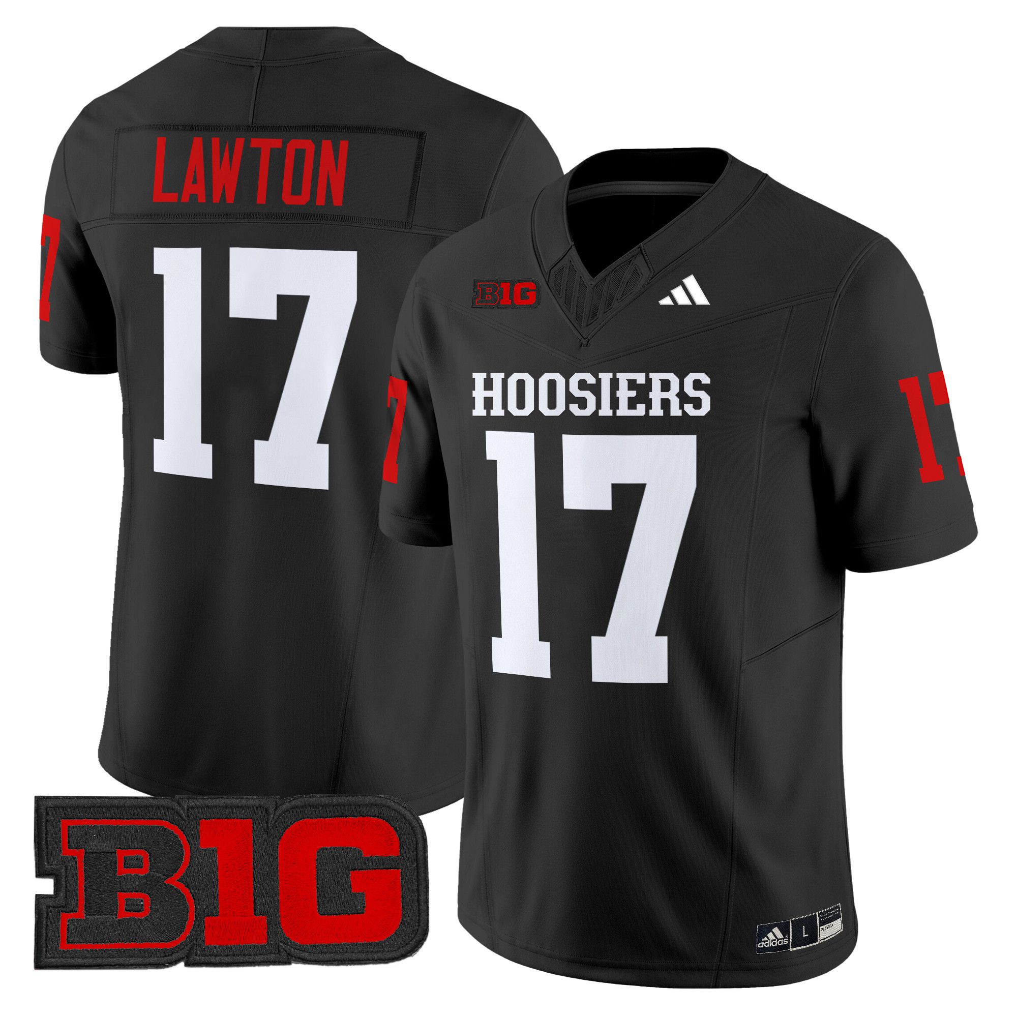 Men Indiana Hoosiers #17 Lawton Black 2024 Vapor Limited NCAA Jersey style 1